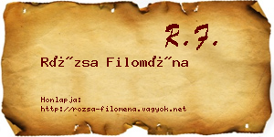 Rózsa Filoména névjegykártya